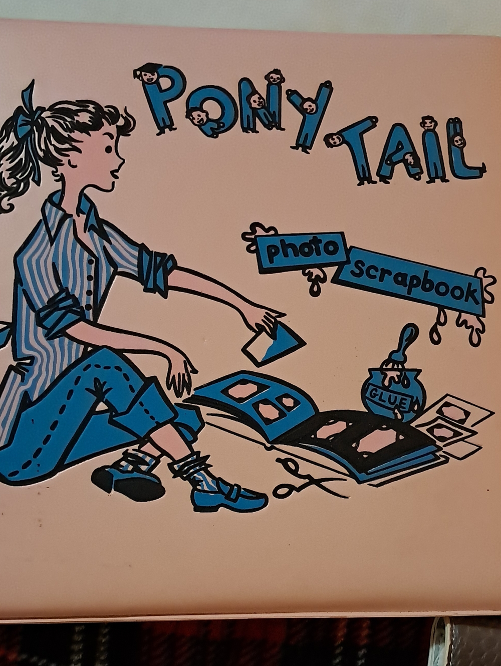 Ponytail Blue Photo Scrapbook - Decorative Home Art